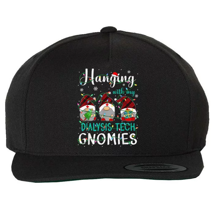 Hanging With My Dialysis Tech Gnomies Christmas Gnome Squad Wool Snapback Cap