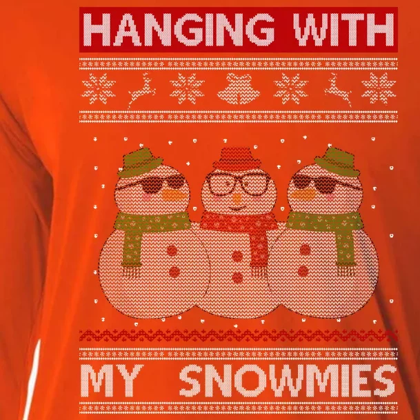 Hanging With My Snowmies Ugly Christmas Cooling Performance Long Sleeve Crew