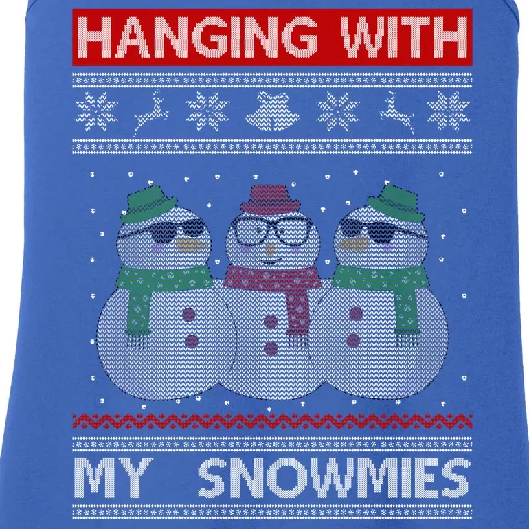 Hanging With My Snowmies Ugly Christmas Ladies Essential Tank