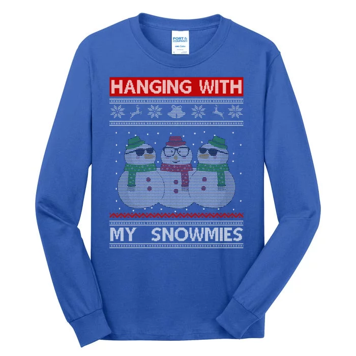 Hanging With My Snowmies Ugly Christmas Tall Long Sleeve T-Shirt