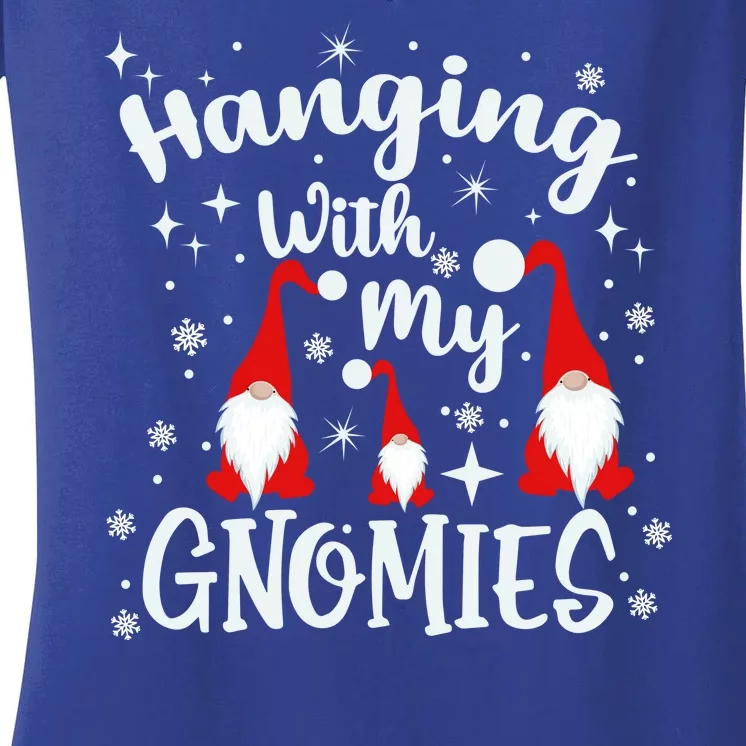 Hanging With My Gnomies Christmas Winter Women's V-Neck T-Shirt