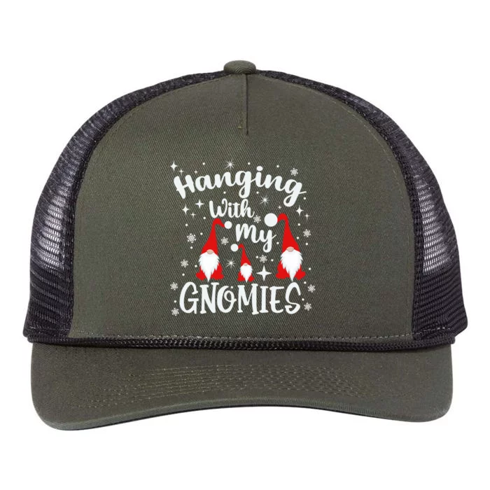 Hanging With My Gnomies Christmas Winter Retro Rope Trucker Hat Cap