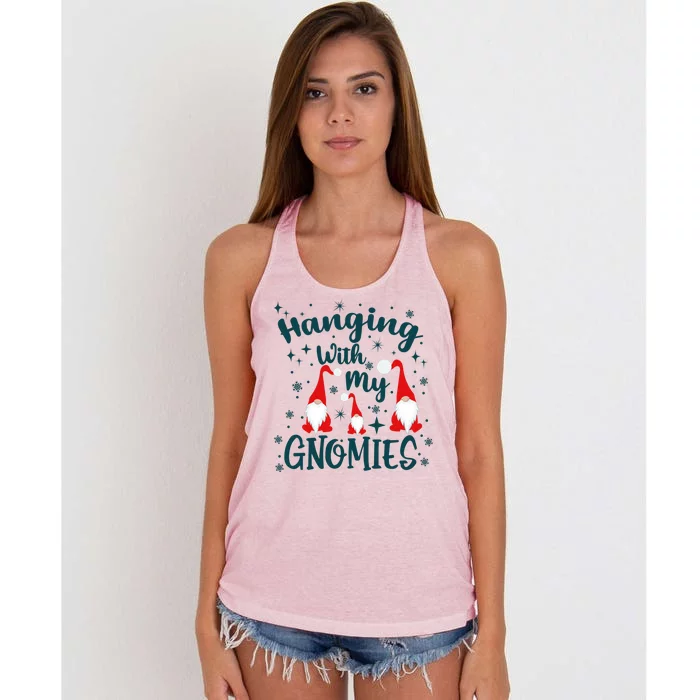 Hanging With My Gnomies Christmas Winter Women's Knotted Racerback Tank