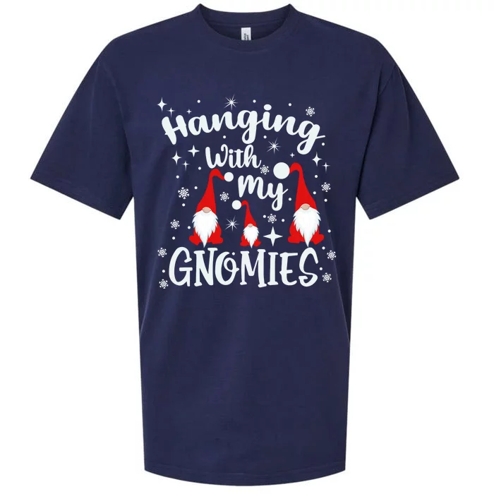 Hanging With My Gnomies Christmas Winter Sueded Cloud Jersey T-Shirt