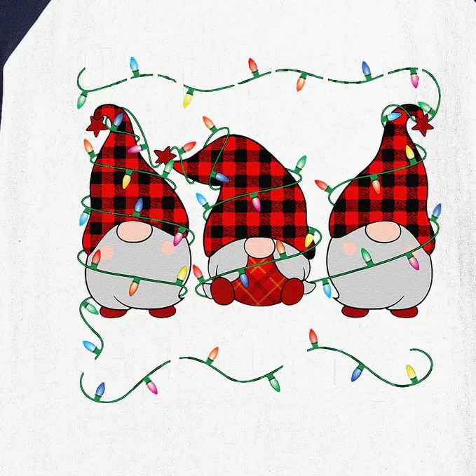 Hanging With My Gnomies Cute Gnome Family Christmas Pajamas Baseball Sleeve Shirt