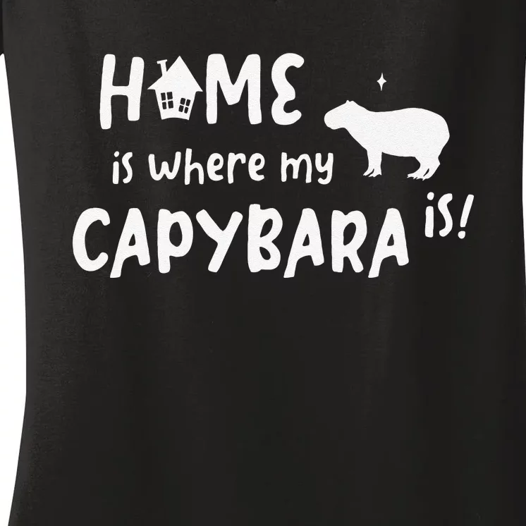 Home Where My Capybaras Gifts for Capybaras Lovers Women's V-Neck T-Shirt