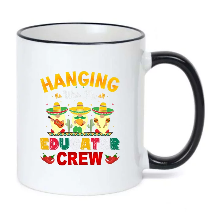 Hanging With My Educator Crew Teacher Gnome Cinco De Mayo Black Color Changing Mug