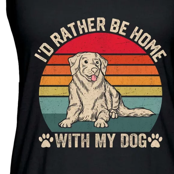 Home With My Dog Love Ladies Essential Flowy Tank