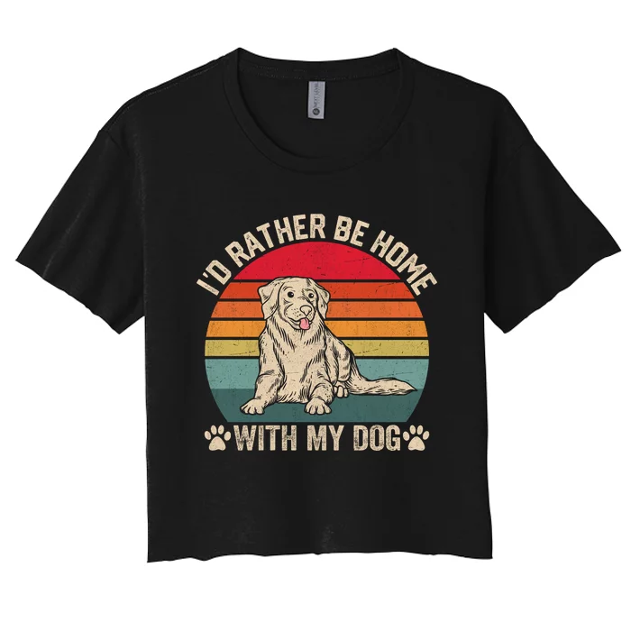 Home With My Dog Love Women's Crop Top Tee