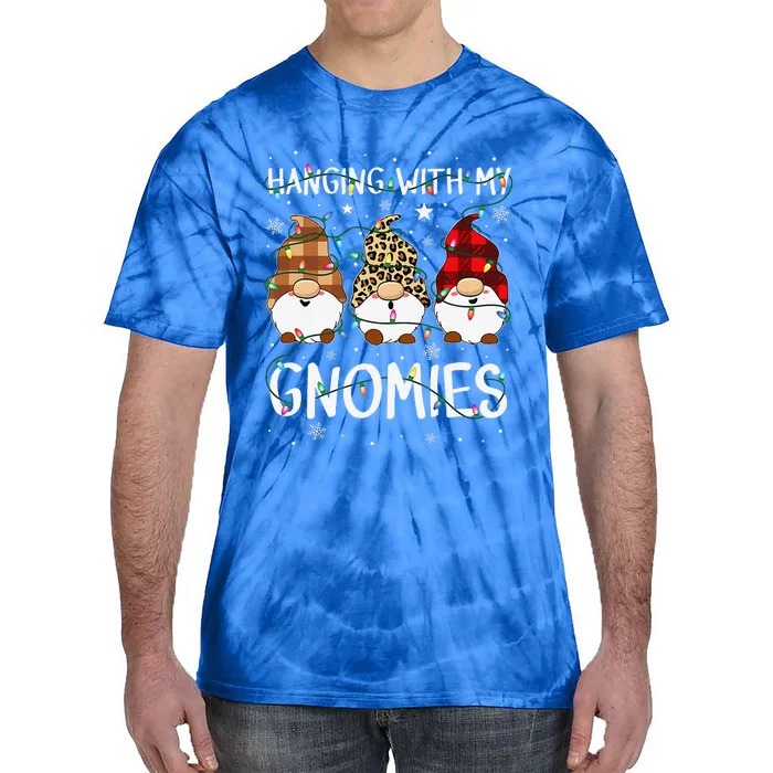 Hanging With My Gnomies Funny Gnome Christmas Pajamas Family Tie-Dye T-Shirt