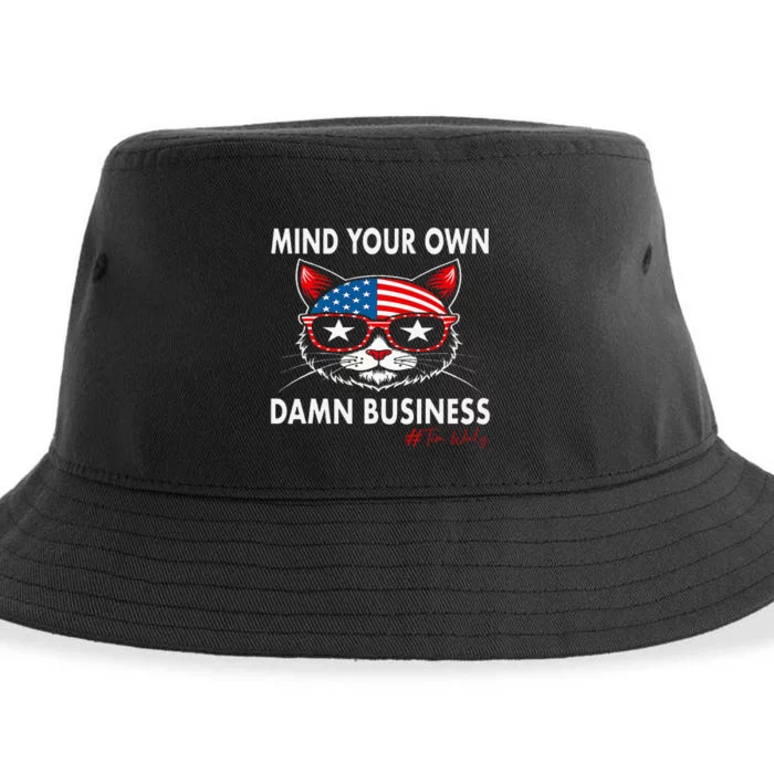 Harris Walz Mind Your Own Damn Business Sustainable Bucket Hat