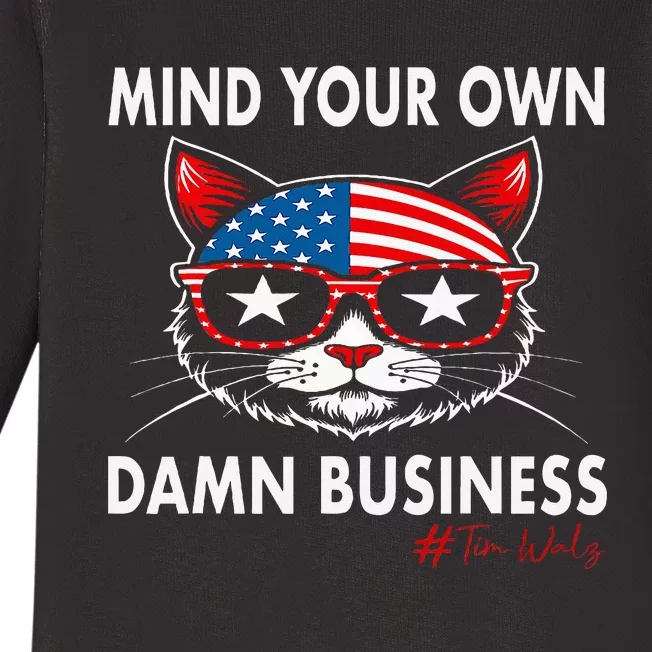 Harris Walz Mind Your Own Damn Business Baby Long Sleeve Bodysuit