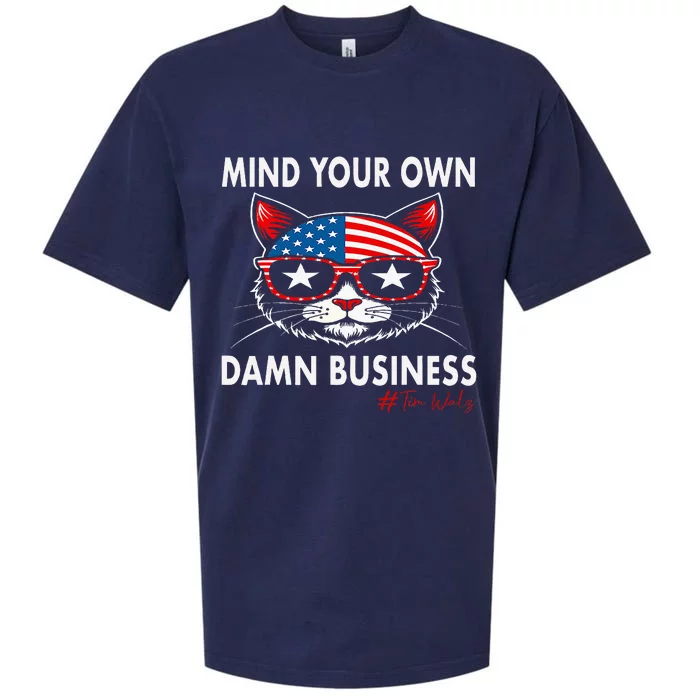 Harris Walz Mind Your Own Damn Business Sueded Cloud Jersey T-Shirt