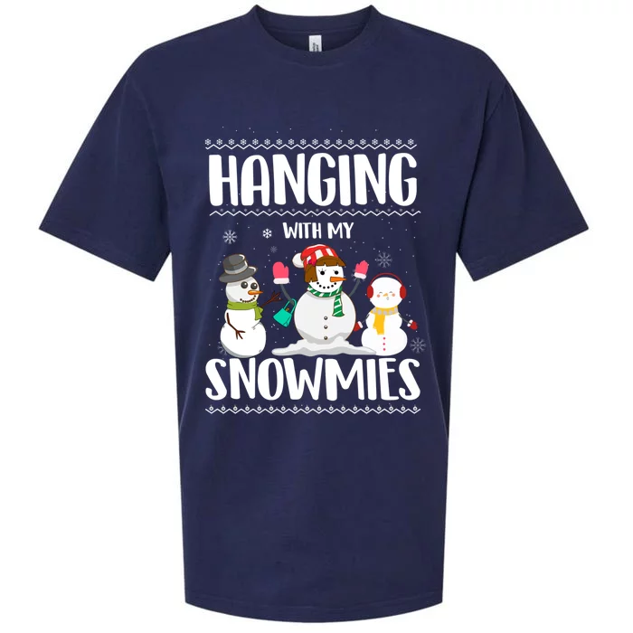 Hanging With My Snowmies Gift Sueded Cloud Jersey T-Shirt