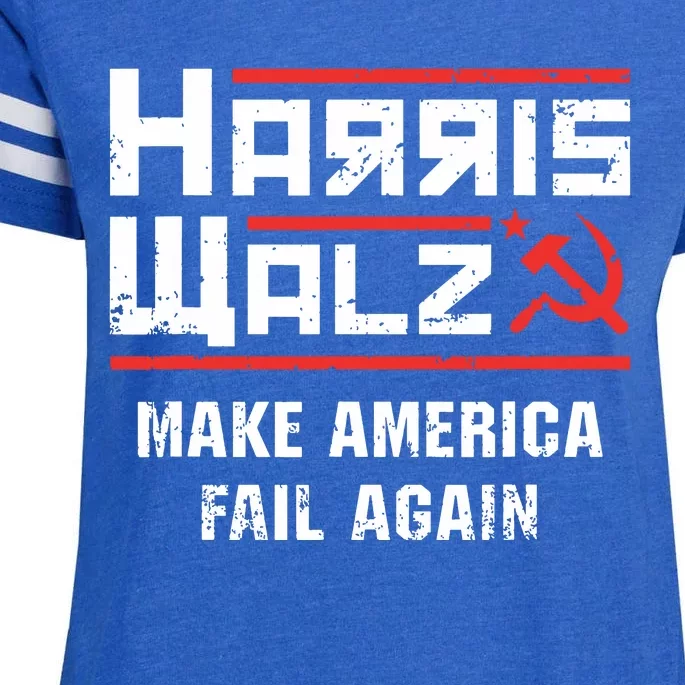 Harris Walz Make America Fail Again Anti Kamala Socialist Enza Ladies Jersey Football T-Shirt