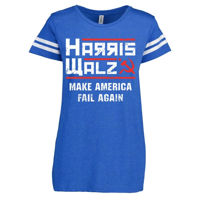 Harris Walz Make America Fail Again Anti Kamala Socialist Enza Ladies Jersey Football T-Shirt