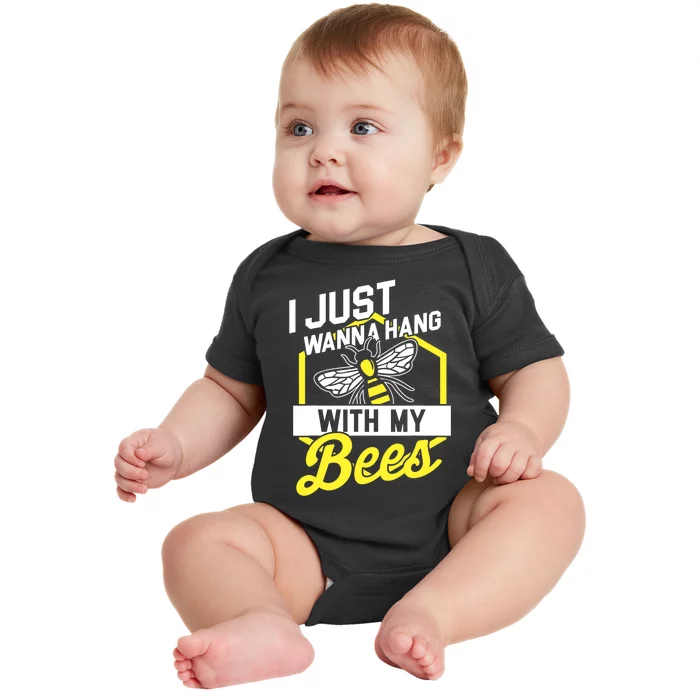 Hang With My Bees Beekeeper & Beekeeping Gift Baby Bodysuit