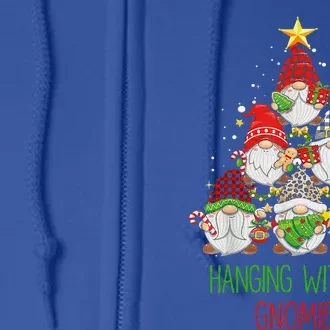 Hanging With My Gnomies Nordic Santa Gnome Christmas Pajama Full Zip Hoodie