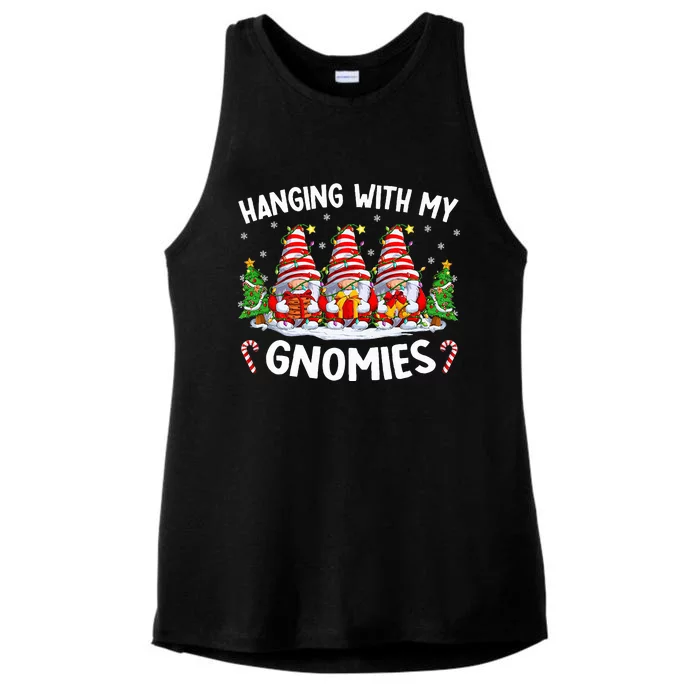 Hanging With My Gnomies Matching Family Christmas Pjs Gnome Ladies Tri-Blend Wicking Tank