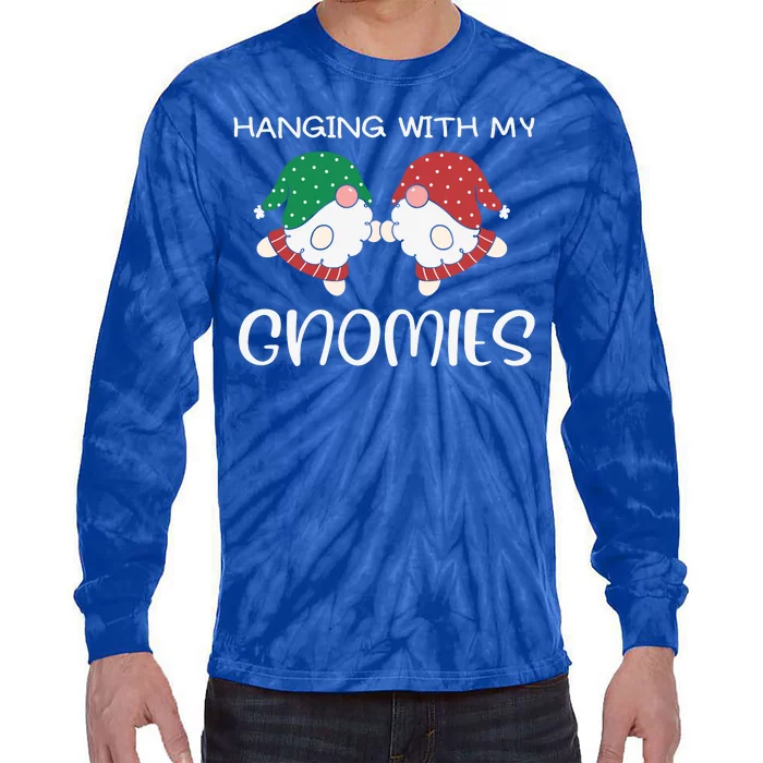 Hanging With My Gnomies Gnomes Christmas Family Pajamas Tie-Dye Long Sleeve Shirt