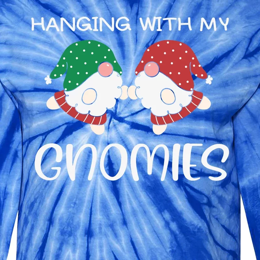 Hanging With My Gnomies Gnomes Christmas Family Pajamas Tie-Dye Long Sleeve Shirt