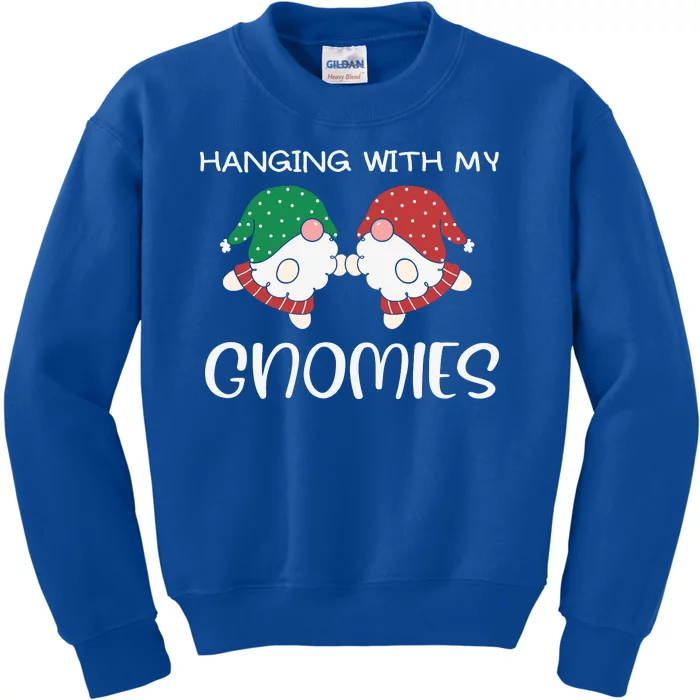 Hanging With My Gnomies Gnomes Christmas Family Pajamas Kids Sweatshirt