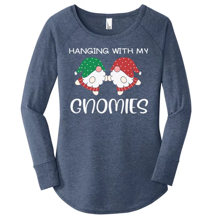 Hanging With My Gnomies Gnomes Christmas Family Pajamas Women's Perfect Tri Tunic Long Sleeve Shirt