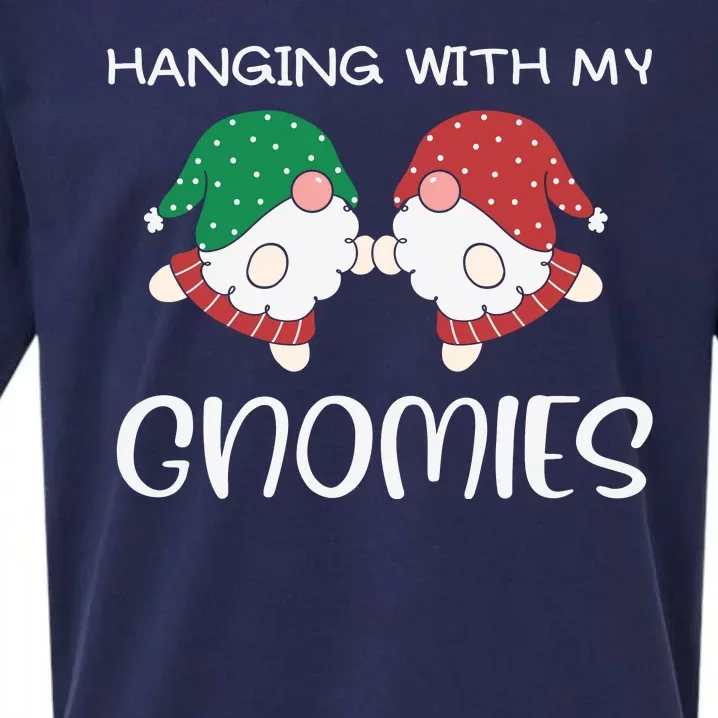 Hanging With My Gnomies Gnomes Christmas Family Pajamas Sueded Cloud Jersey T-Shirt