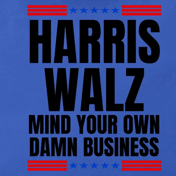 Harris Walz Mind Your Own Damn Business Zip Tote Bag