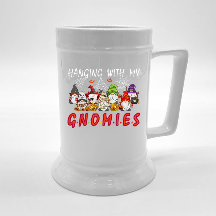 Hanging With My Gnomies Christmas Costume Halloween Gnomes Front & Back Beer Stein