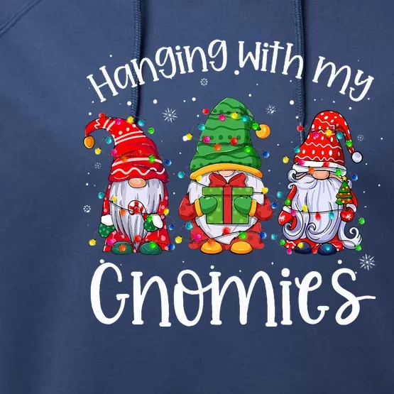 Hanging With My Gnomies Matching Family Christmas Pjs Gnome Performance Fleece Hoodie