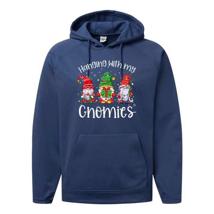 Hanging With My Gnomies Matching Family Christmas Pjs Gnome Performance Fleece Hoodie