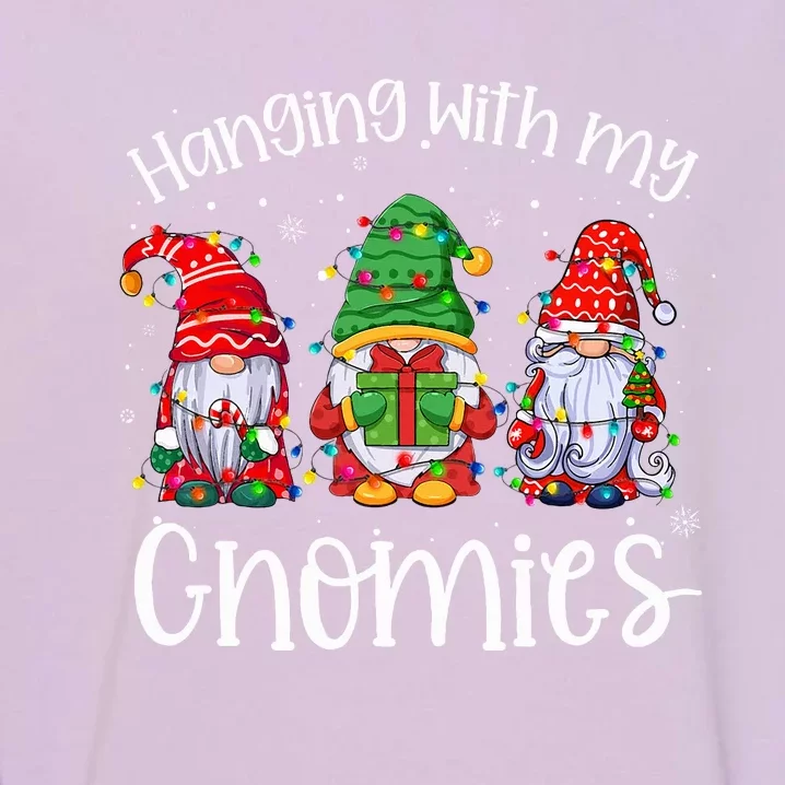 Hanging With My Gnomies Matching Family Christmas Pjs Gnome Garment-Dyed Sweatshirt