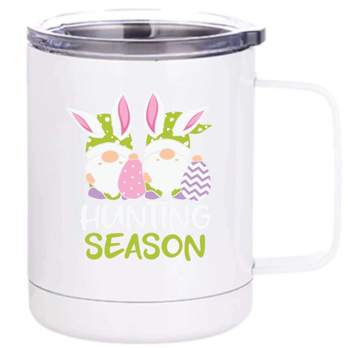 Hunting Season Easter gnome Couple Easter Day Front & Back 12oz Stainless Steel Tumbler Cup