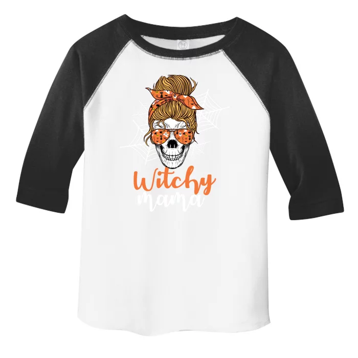 Halloween Witchy Mama Skull Witch Ladies Halloween Gift Toddler Fine Jersey T-Shirt