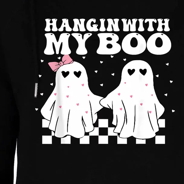 Hangin With My Boo Couples Halloween Adult Costume His Her Womens Funnel Neck Pullover Hood