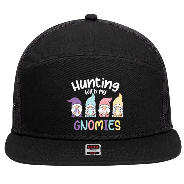 Hunting With My Gnomies Easter Easter Day 7 Panel Mesh Trucker Snapback Hat