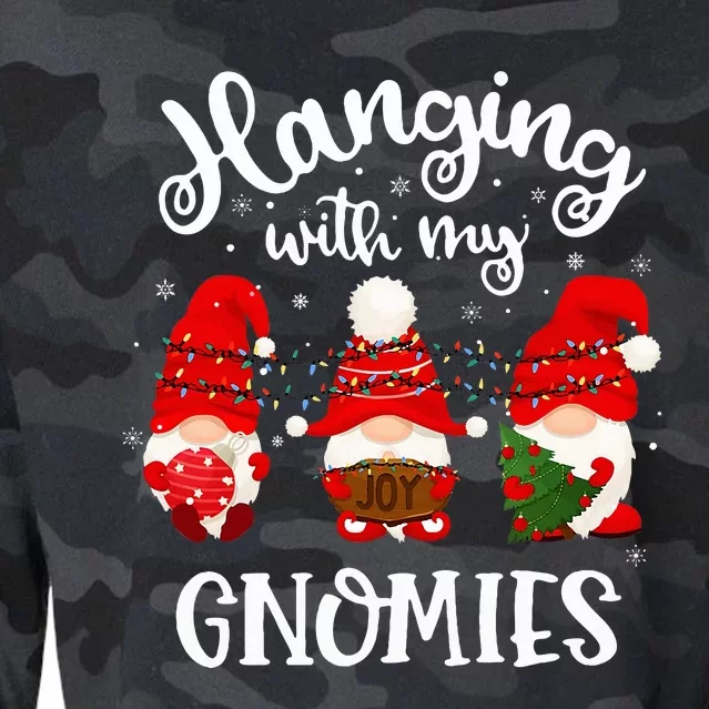 Hanging With My Gnomies Funny Gnome Friend Christmas Cropped Pullover Crew