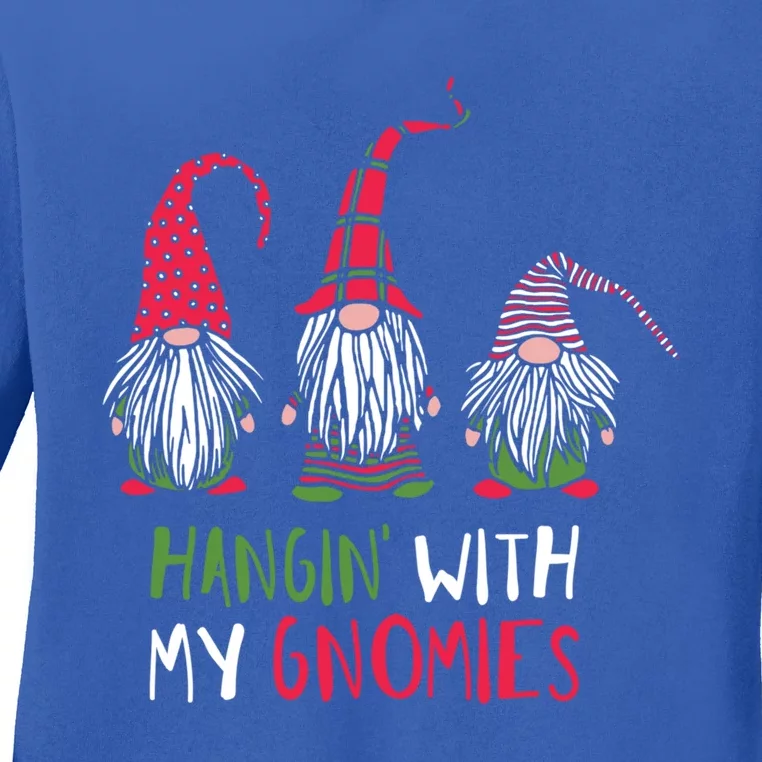 Hangin With My Gnomies Funny Christmas Matching Top Gift Ladies Long Sleeve Shirt