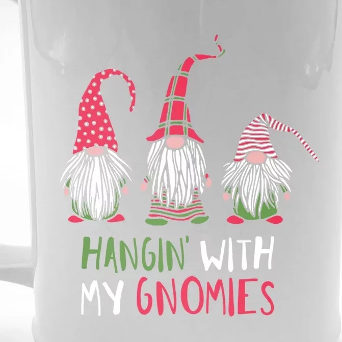 Hangin With My Gnomies Funny Christmas Matching Top Gift Front & Back Beer Stein