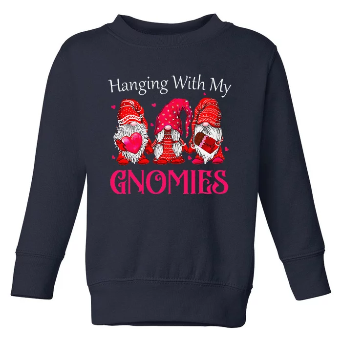 Hanging With My Gnomies Happy Valentines Day Cute Gnomes Day Love Toddler Sweatshirt