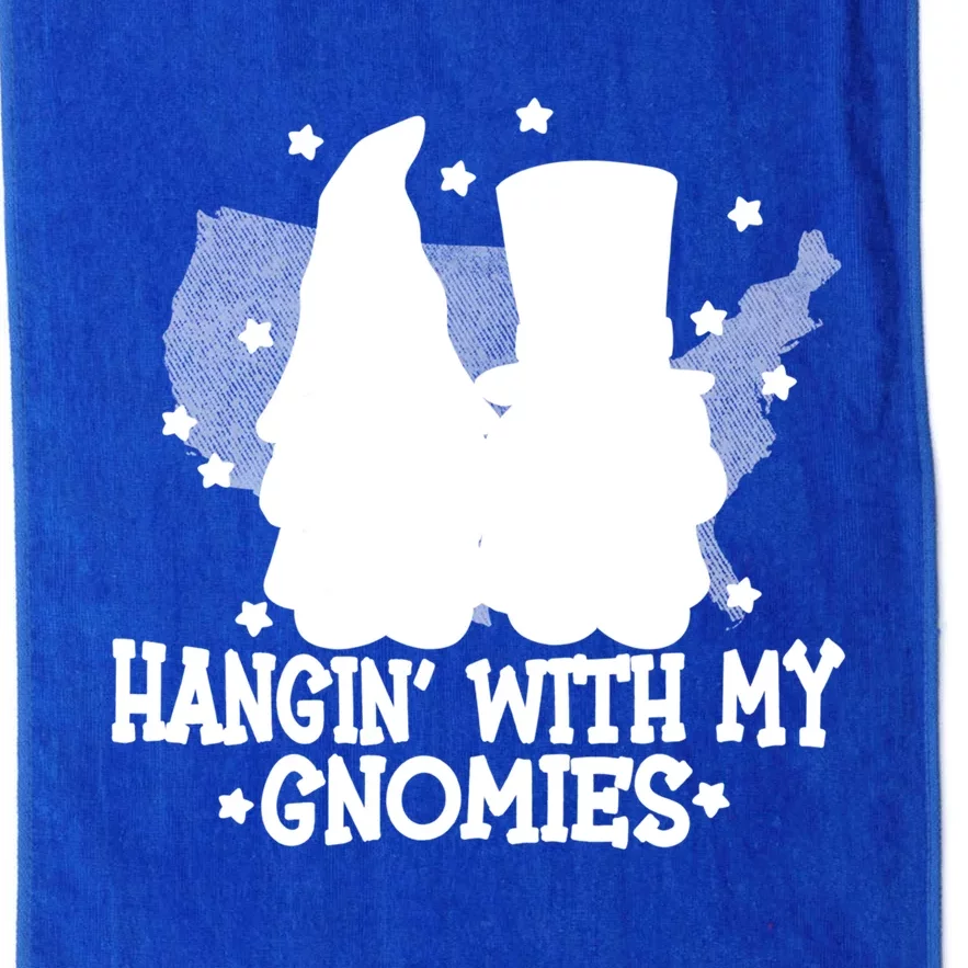 Hangin With My Gnomies American Gnomes Usa 4th Of July Gnome Gift Platinum Collection Golf Towel