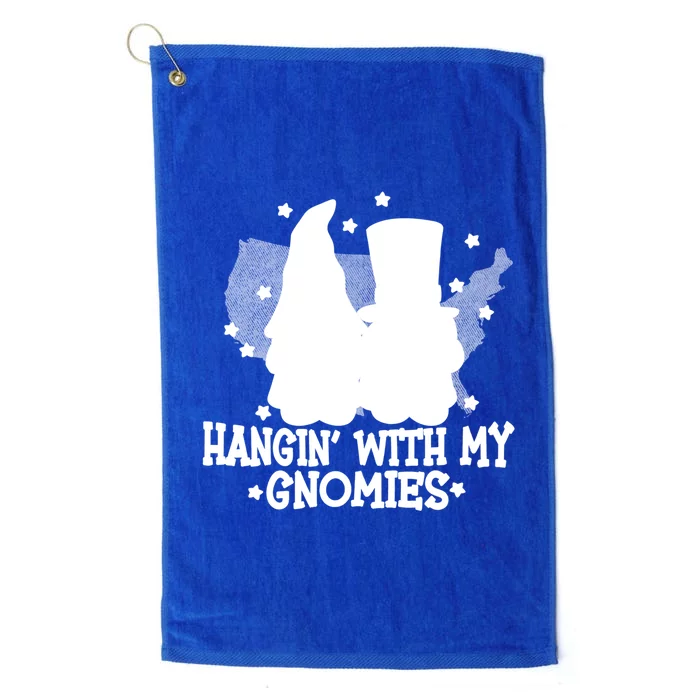 Hangin With My Gnomies American Gnomes Usa 4th Of July Gnome Gift Platinum Collection Golf Towel