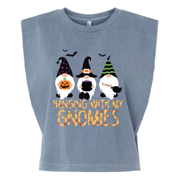 Hanging With My Gnomies Halloween Thanksgiving Christmas Gift Garment-Dyed Women's Muscle Tee