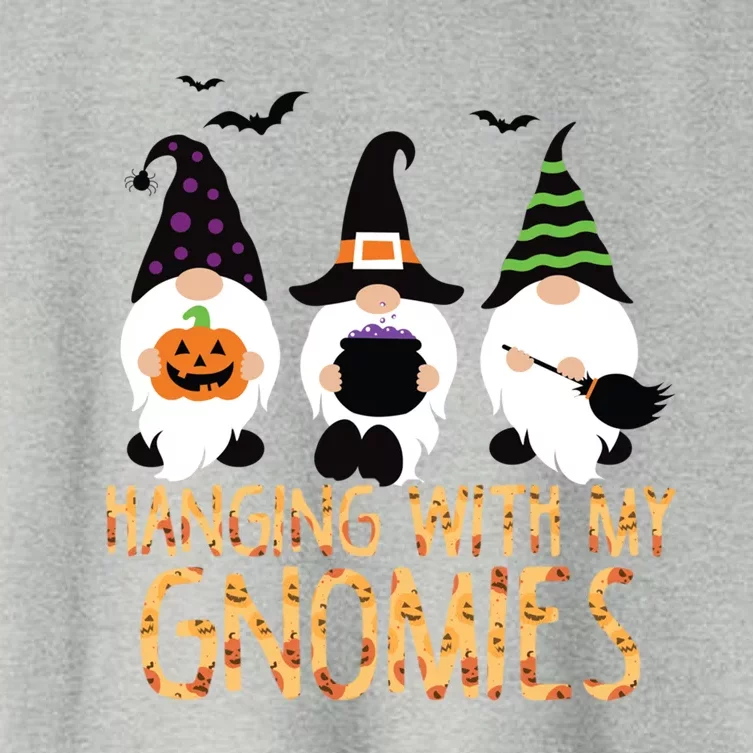 Hanging With My Gnomies Halloween Thanksgiving Christmas Gift Women's Crop Top Tee