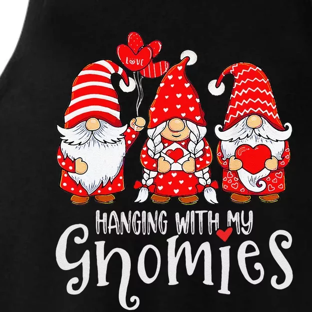 Hanging With My Gnomies Happy Valentines Day Cute Gnomes Day Ladies Tri-Blend Wicking Tank