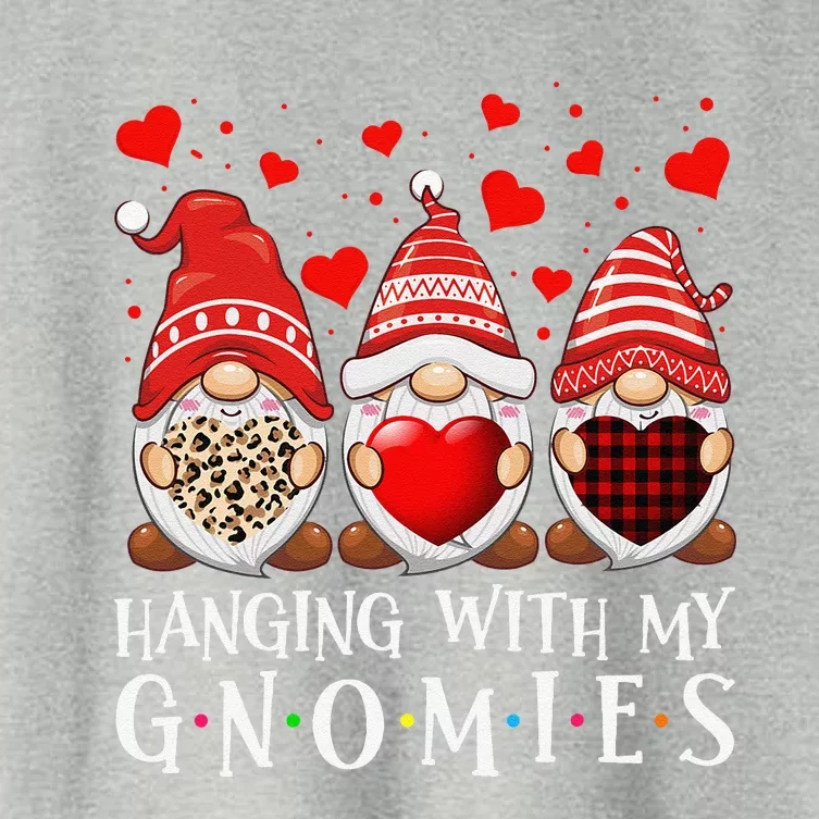 Hanging With My Gnomies Happy Valentines Day Cute Gnomes Funny Love Women's Crop Top Tee