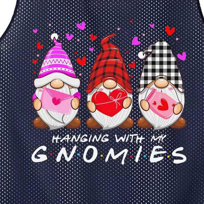 Hanging With My Gnomies Happy Valentines Day Cute Gnomes Love Cute Mesh Reversible Basketball Jersey Tank