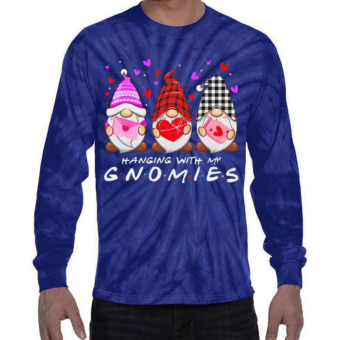 Hanging With My Gnomies Happy Valentines Day Cute Gnomes Love Cute Tie-Dye Long Sleeve Shirt