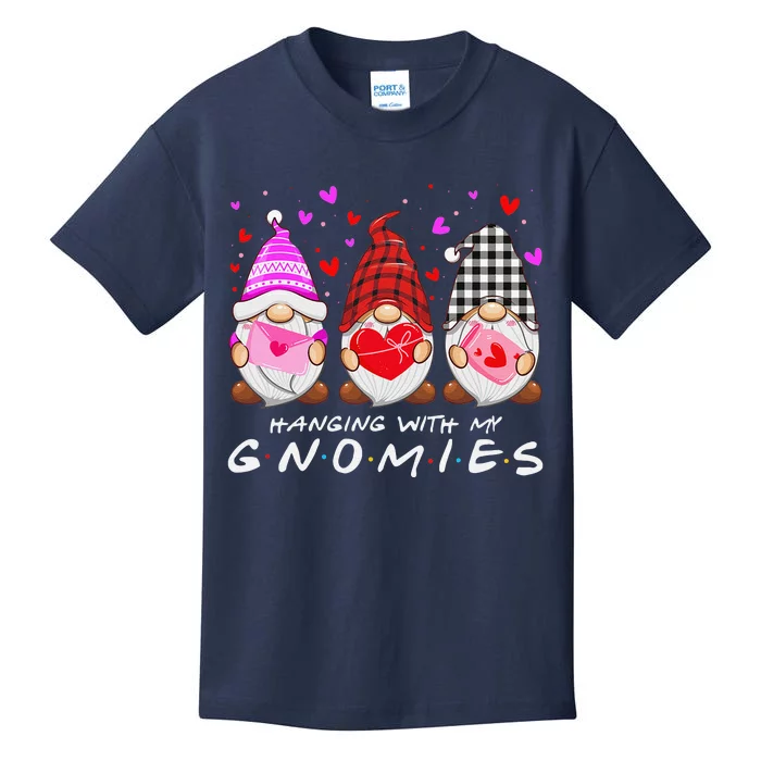 Hanging With My Gnomies Happy Valentines Day Cute Gnomes Love Cute Kids T-Shirt